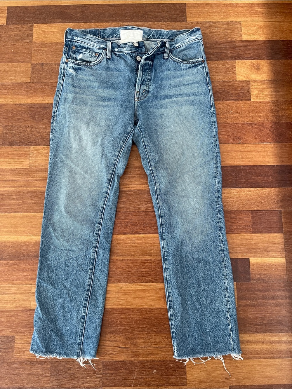 Mother Classic Straight-Leg Blue Jeans